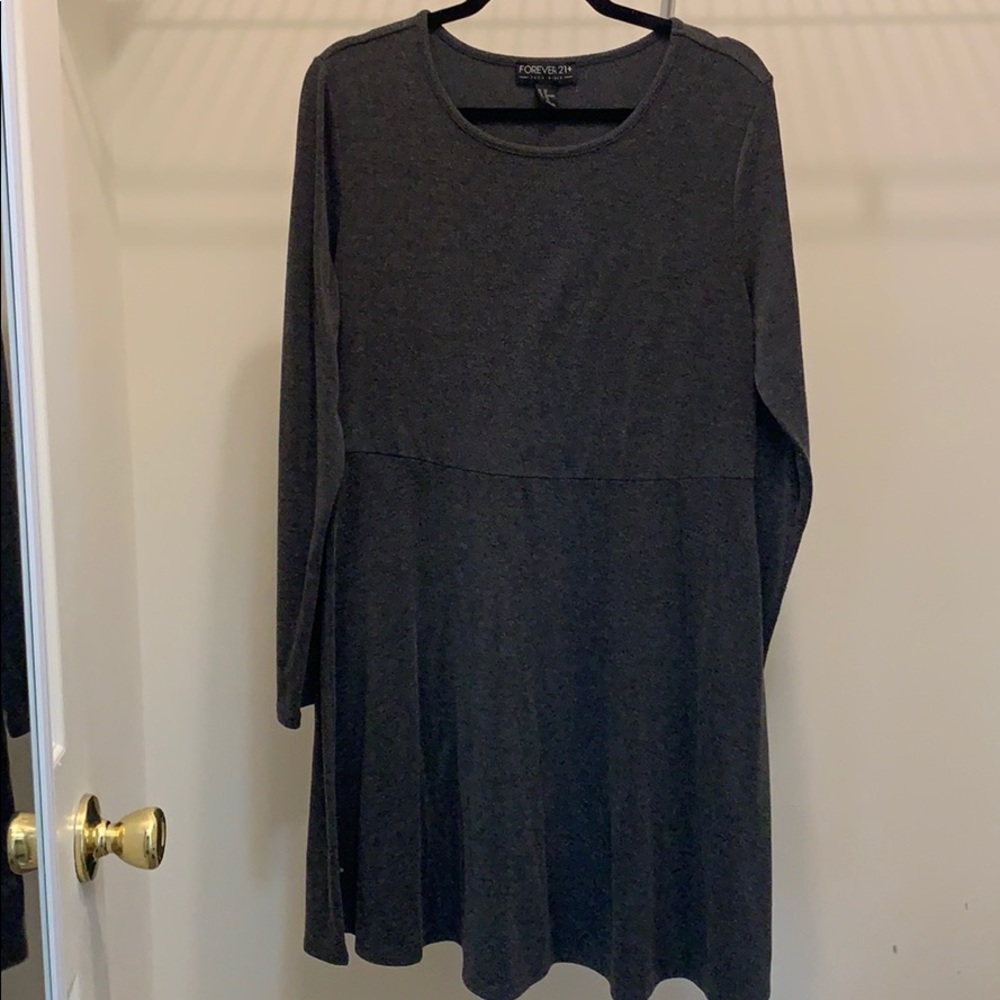 Charcoal Grey skater sweater dress- FOREVER XXI